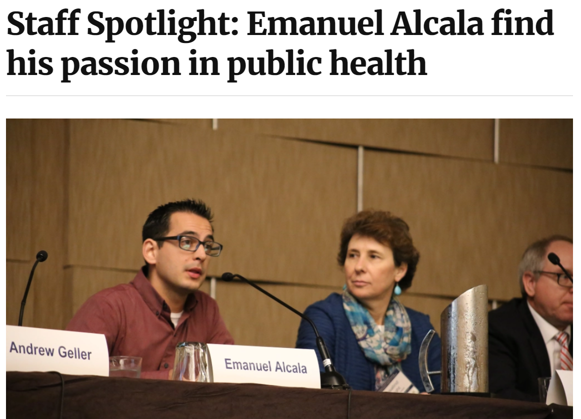 Staff Spotlight: Emanuel Alcala find his passion in public health