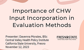 Importance of CHW Input Incorporation in Evaluation Methods