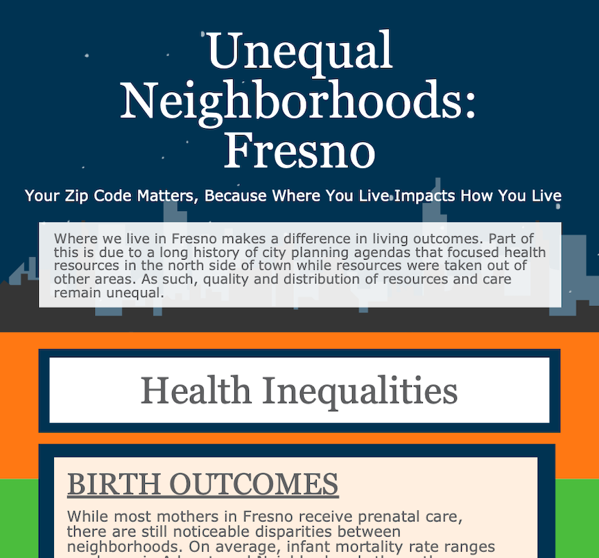 Screenshot of "Health Inequalities" inforgraphic
