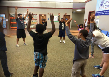 Students doing Physical Education