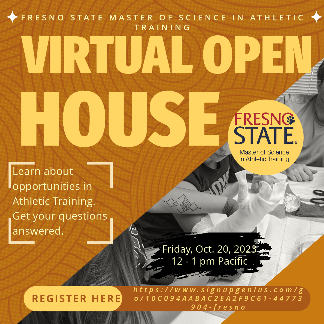 Info Session for MSAT at Fresno State - Oct. 20, 2023 (12-1 pm)