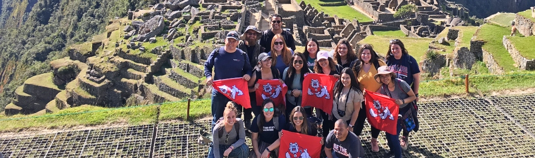 Students at Machu Pichu tourist site
