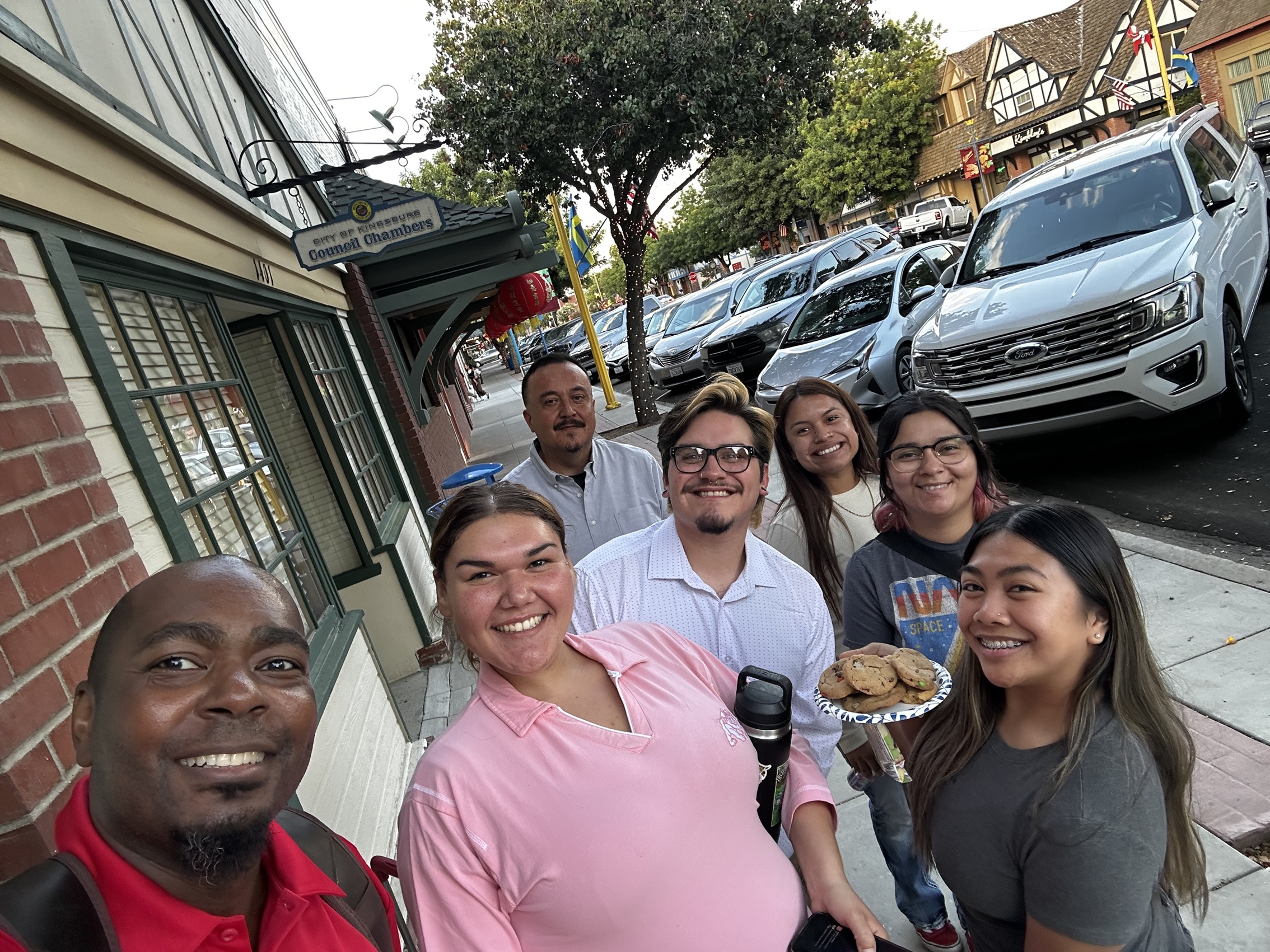 REC 77s students and instructor Dr. Taylor in Kingsburg to attend city council meeting.