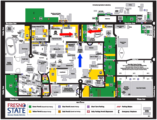 Map of Fresno State 