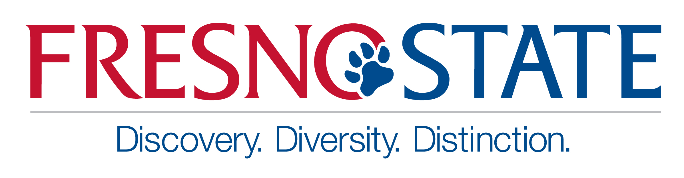 Fresno State logo that reads: Fresno State. Discovery, Diversity, Distinction. 